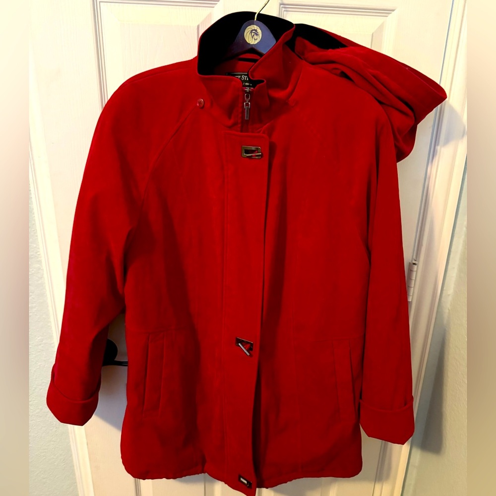 Chic Red Women's Trench Coat